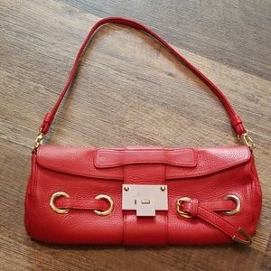 Jimmy choo red leather handbag